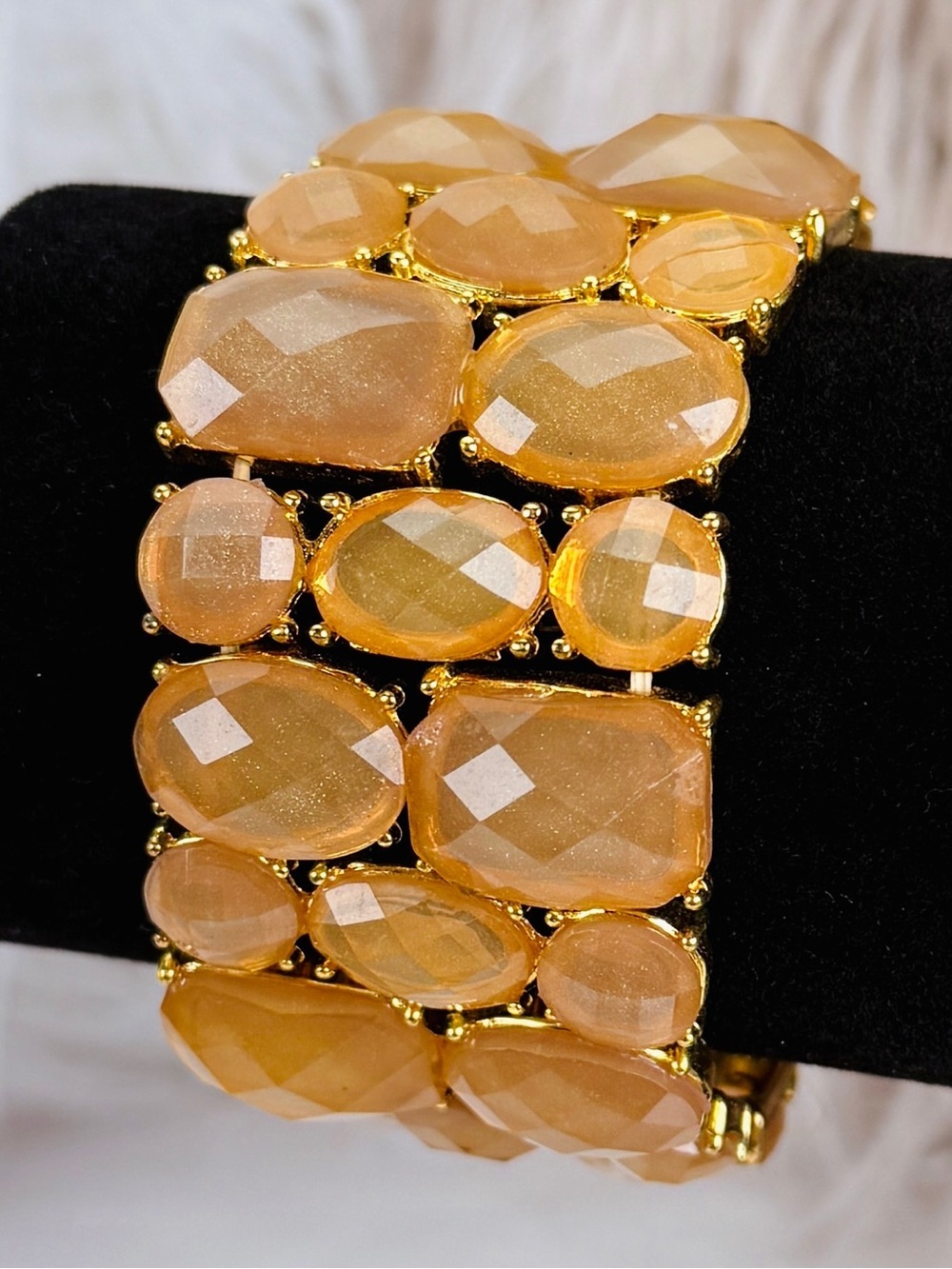 Beautiful super chunky wide band costume stretch bracelet